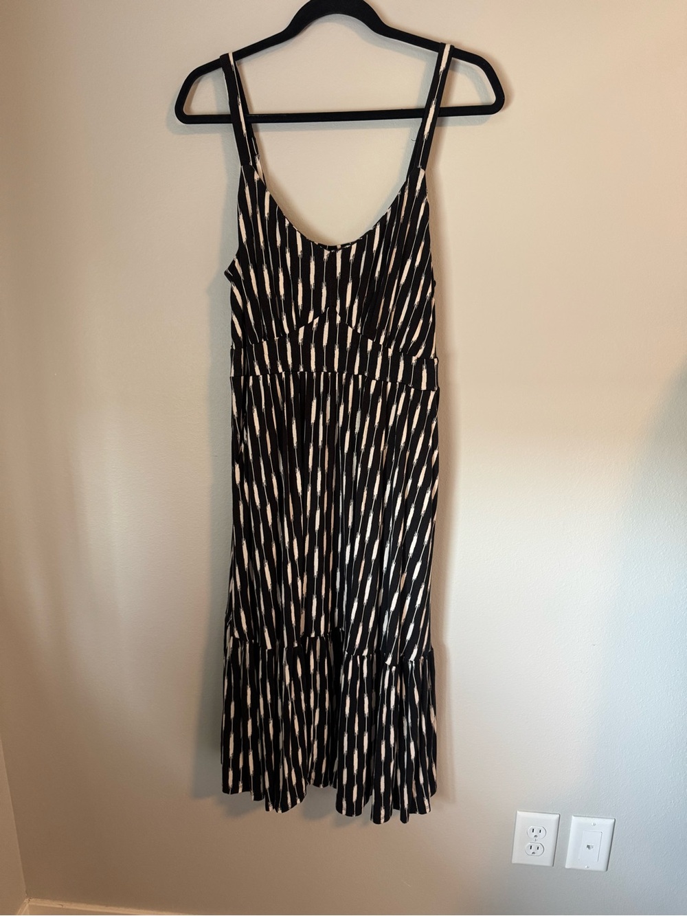 Torrid Black and White Abstract Midi Dress